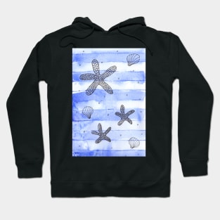 Starfish Pattern with Stripes Hoodie